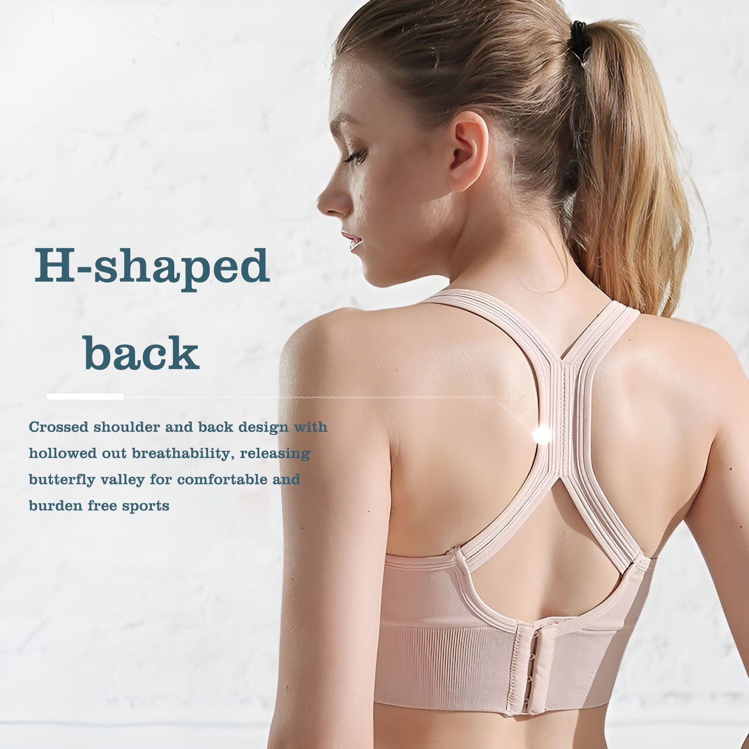 Full Coverage Bra - Women's Cross Back Sports Bra Adjustable