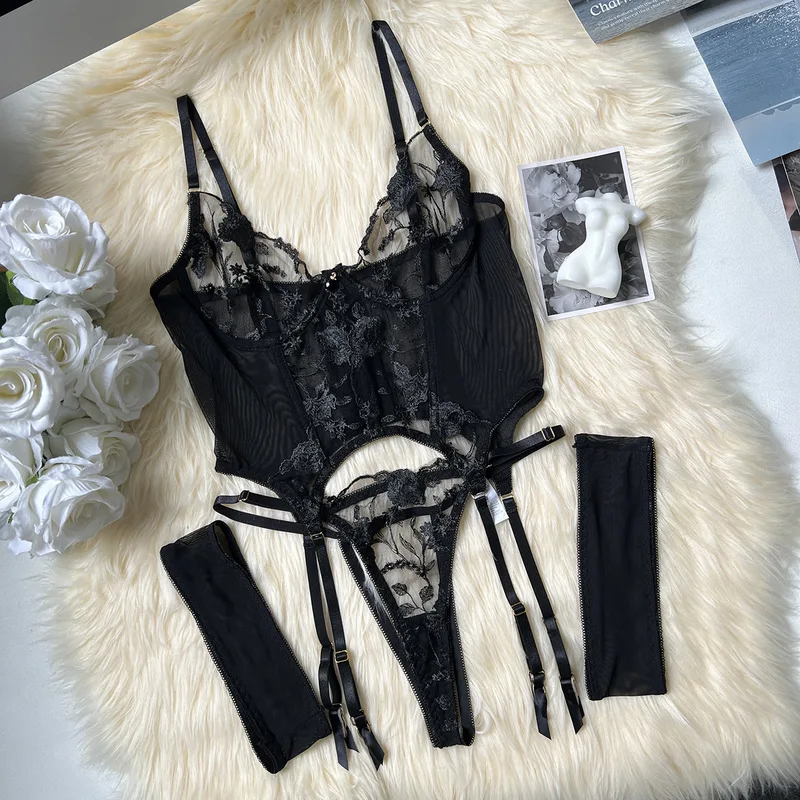 Lace Corset Sexy Sheer Mesh Br - Sheer Mesh Bra recension och pris