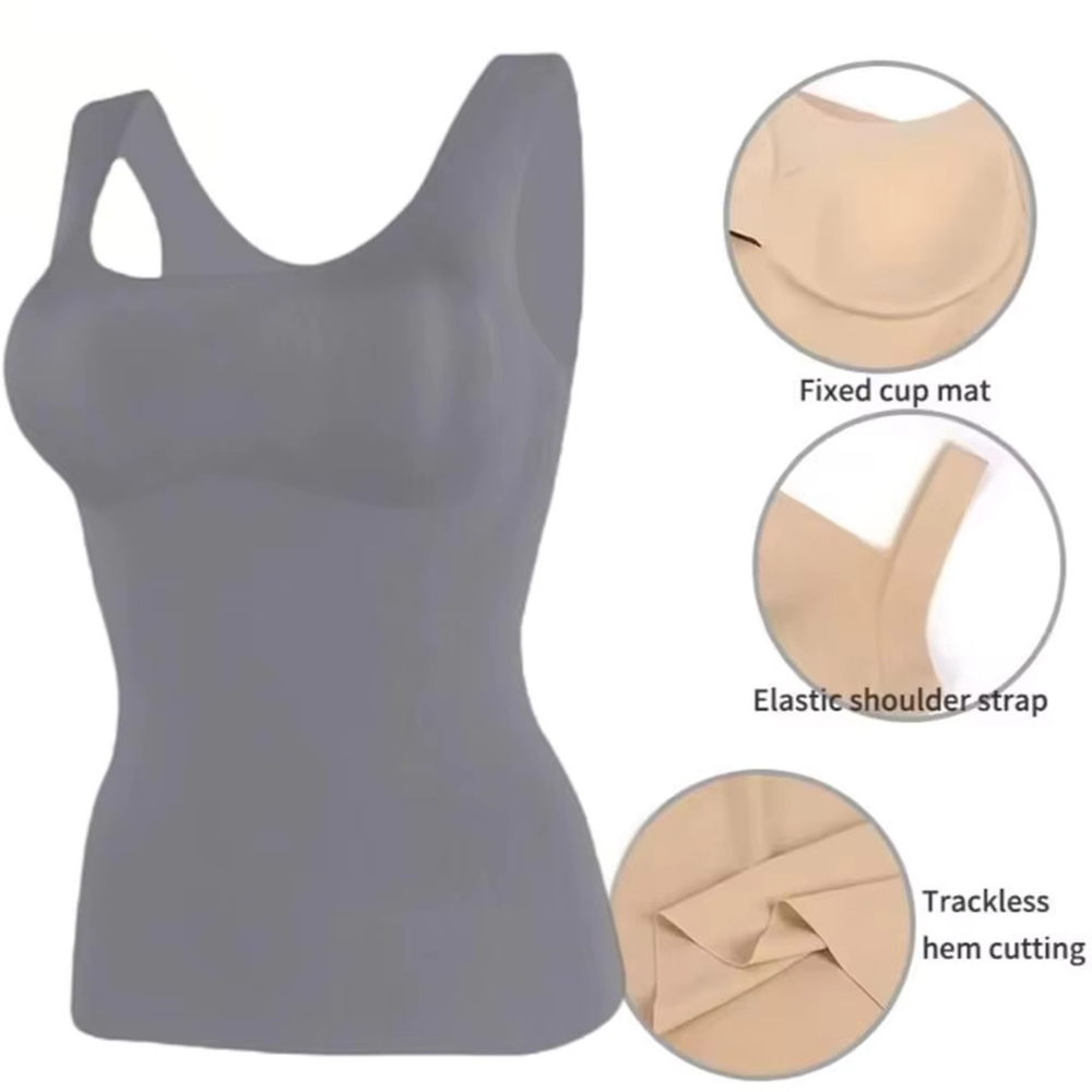 Ice Silk Wireless Push Up Tank - T Shirt Bra Seamless recension och pris