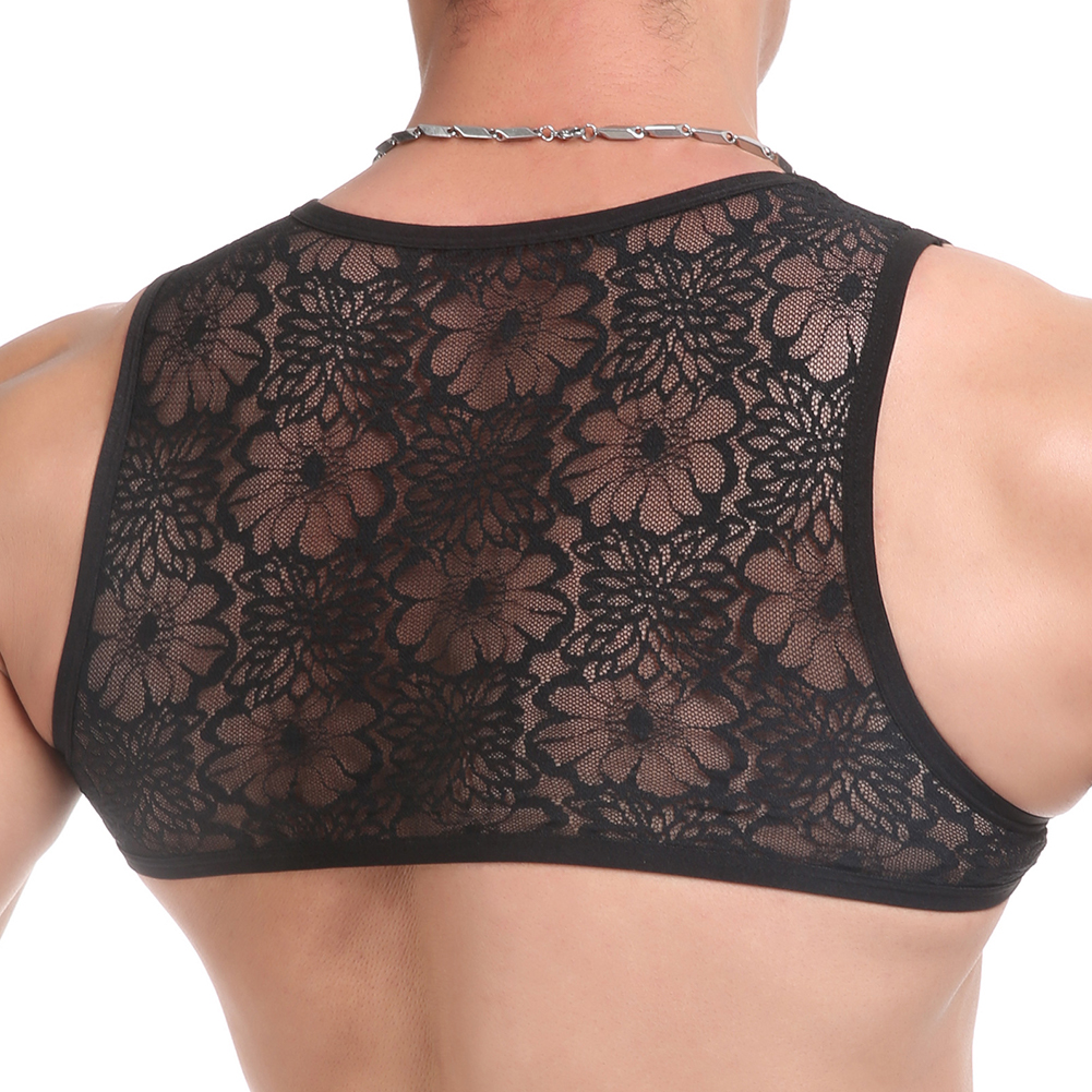 Sexy Mens Lace Sheer Crop Tops - Sheer Bra Lace recension och pris