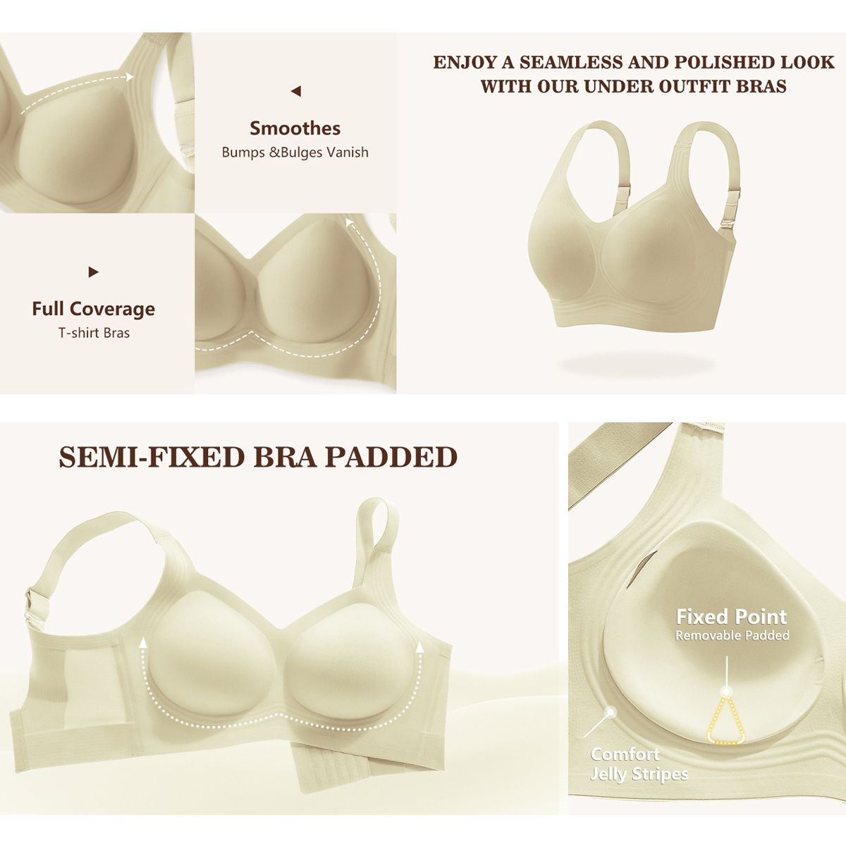 Women Wirefree Bras for Women  - Full Coverage Bra recension och pris