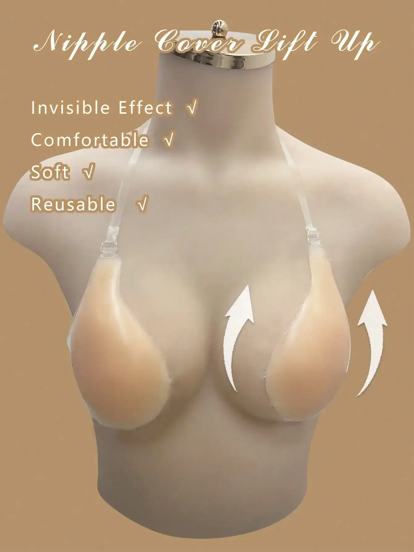 1pc Invisible Backless Straple - Push Up Bra Silicone recension och pris