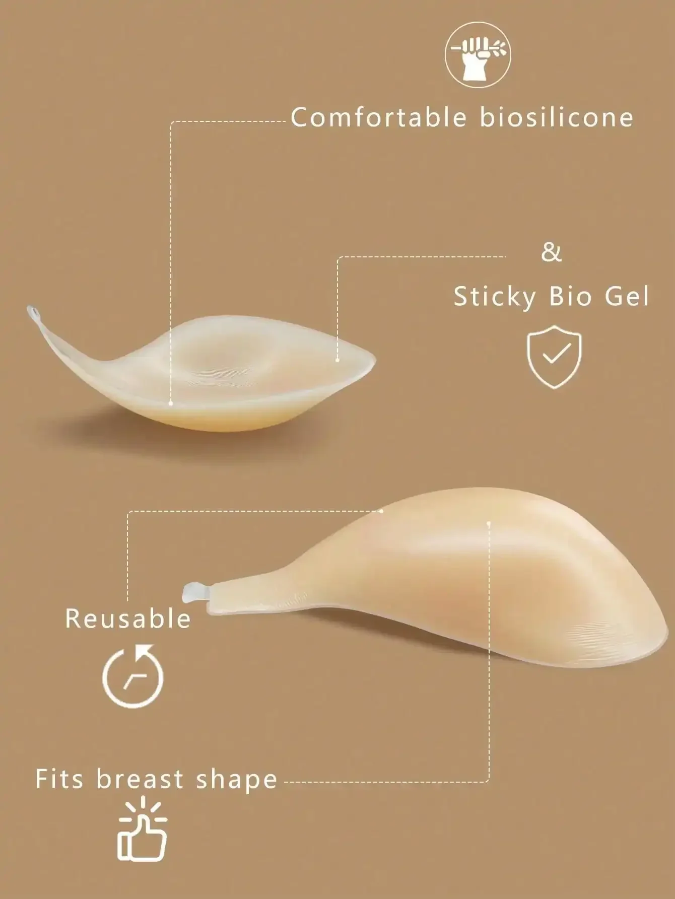 1pc Invisible Backless Straple - Push Up Bra Silicone recension och pris