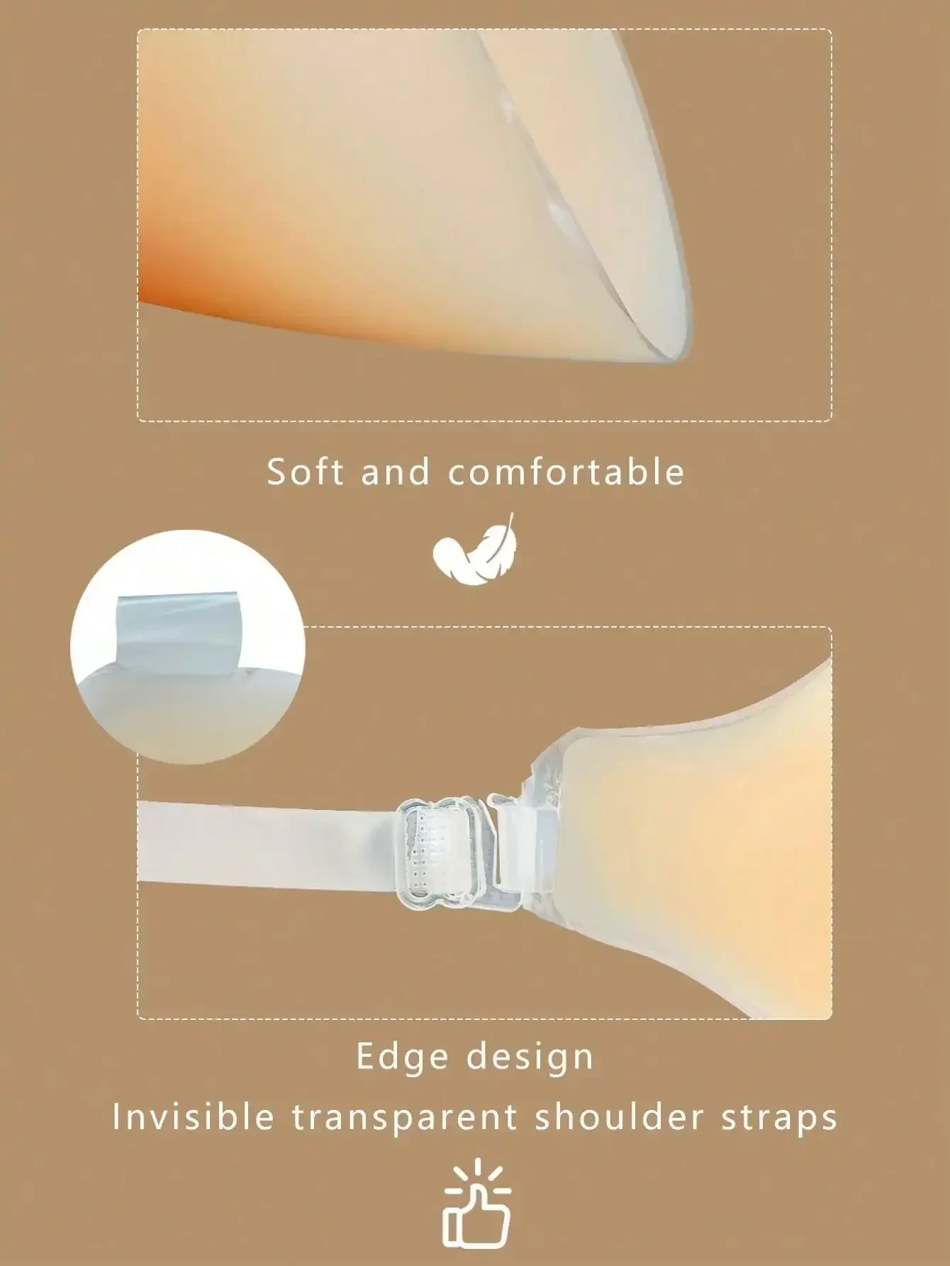 1pc Invisible Backless Straple - Push Up Bra Silicone recension och pris