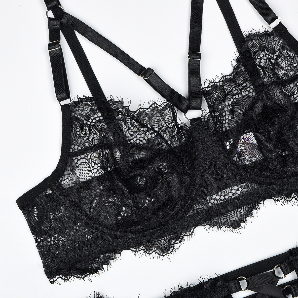 6pcs Sexy Lingerie Shaping Und - Sheer Mesh Bra recension och pris