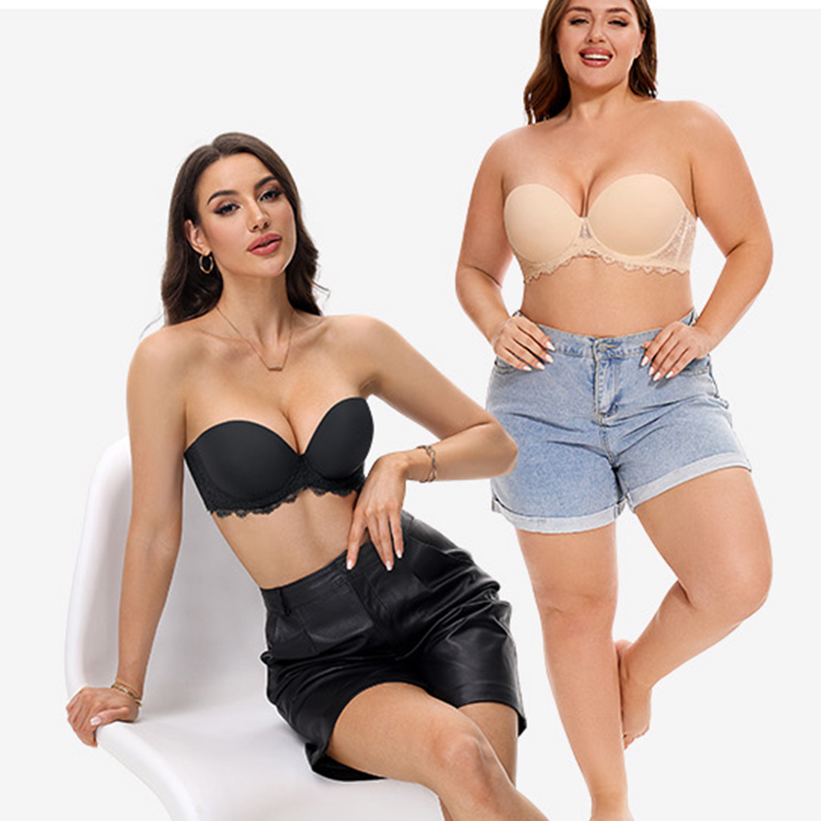New Plus Size Sexy Strapless P - Convertible Bra Multiway recension och pris