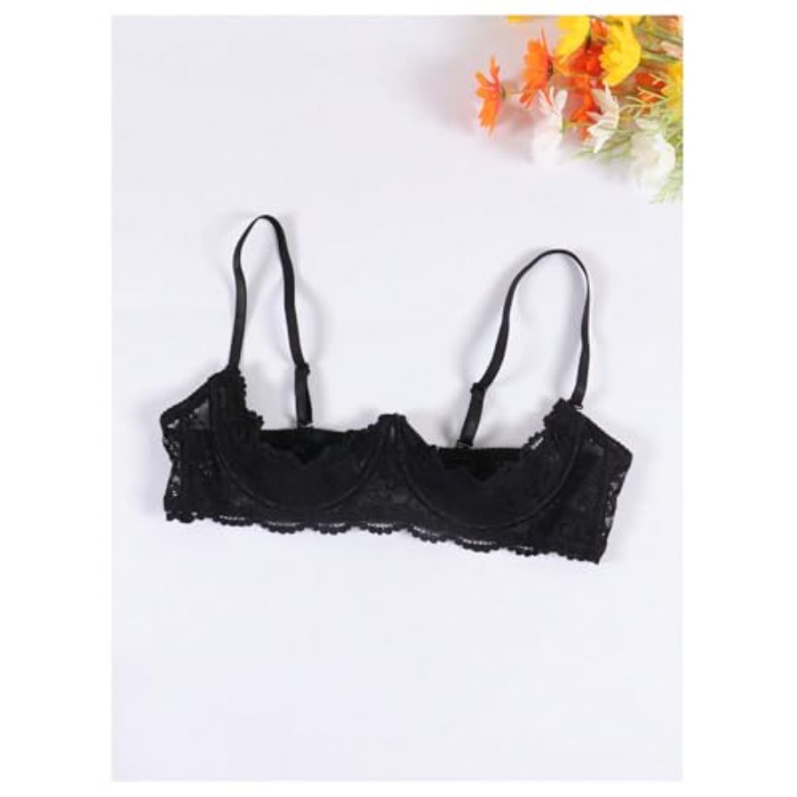 OYOANGLE Women's 1/4 Cup Lace  - Demi Bra Balconette recension och pris