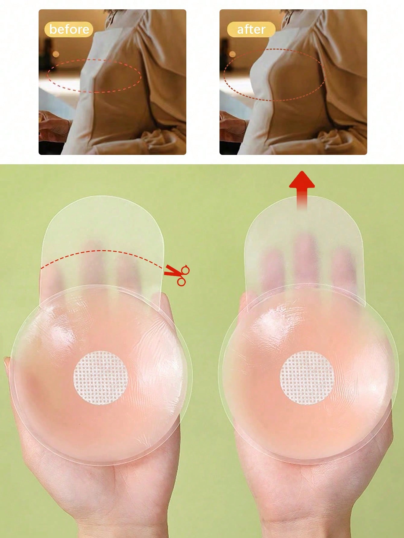 6.5cm Invisible Silicone Breas - Strapless Bra Adhesive recension och pris