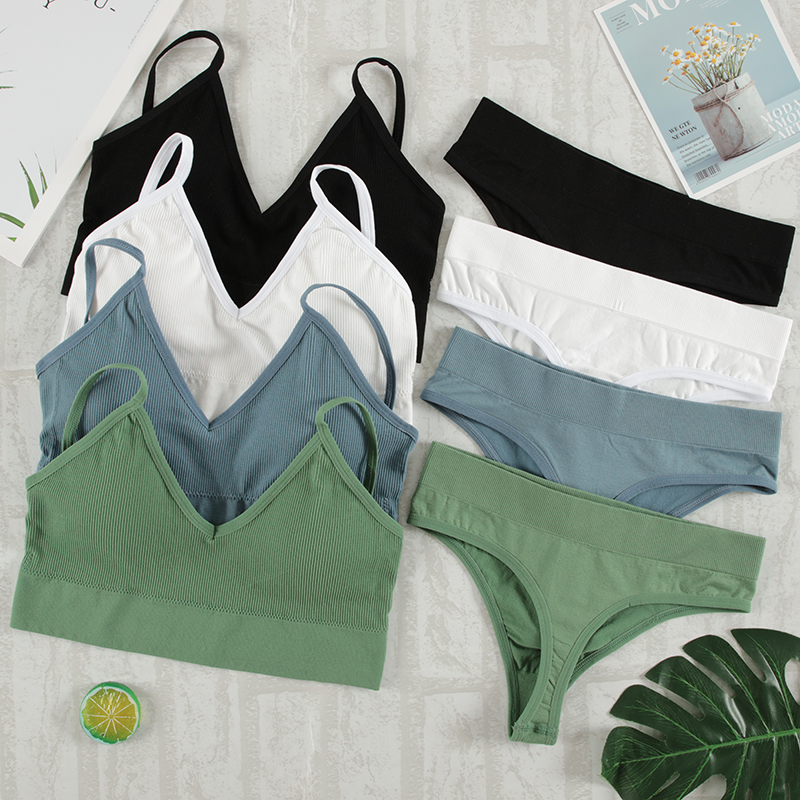 CHRLEISURE Women Underwear Set - T Shirt Bra Seamless recension och pris