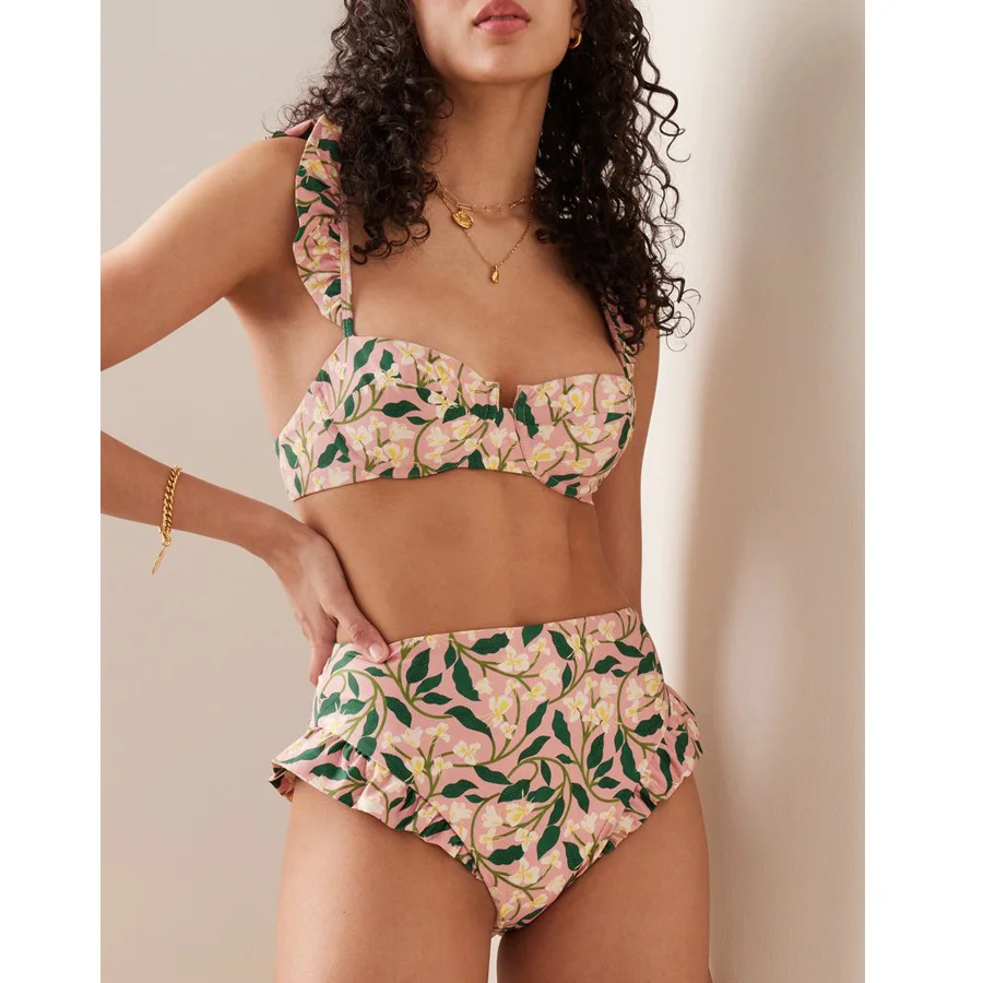 Floral Push-Up Padded Bra Ruff - Underwire Bra Padded recension och pris